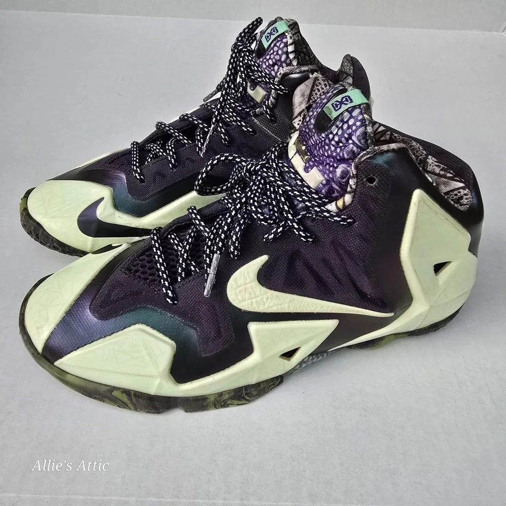 Nike Lebron Shoes 11‎ All Star Gator King Basketball Gumbo Kids Youth Glow 5Y